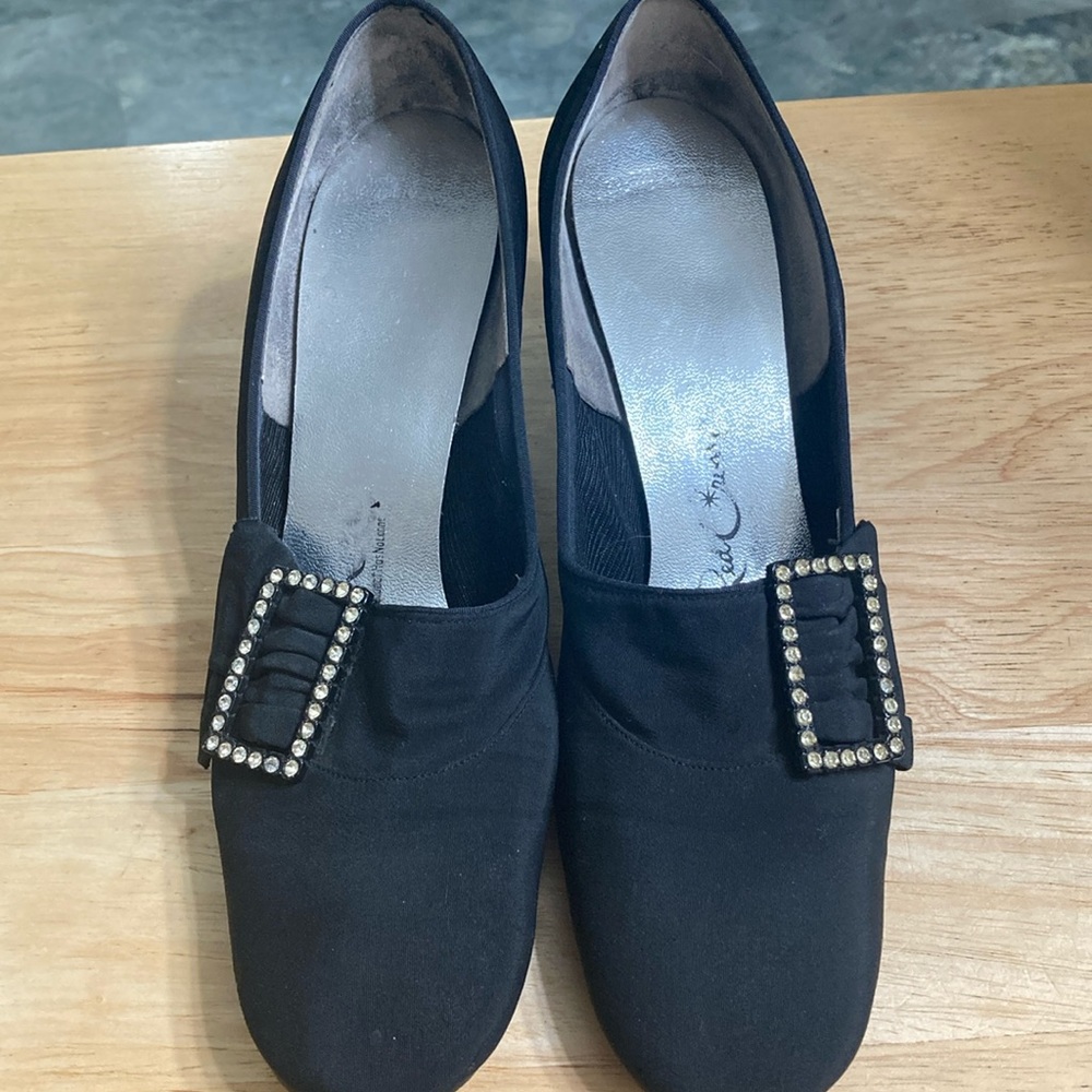 Vintage Cloth Black Heels-size 6AAA